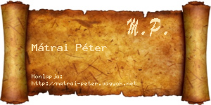 Mátrai Péter névjegykártya