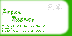 peter matrai business card